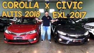 Comparativo: Toyota Corolla Altis 2018 X Honda Civic EXL 2017. Qual é o melhor?