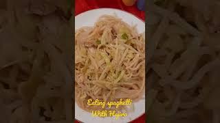 eating spaghetti  with Hajira #viral #shorts #hajira #fun #spaghetti #trendingshorts