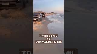 TR4 vs Jeep compass  #4x4 #jeep #tr4 #praia #trilha #offroad #like #explore #explorar #adventure