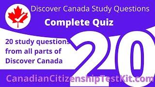 Canadian Citizenship Test 2025 - Discover Canada Study Questions: Quiz 20