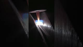100 amp TIG root pass on a duplex sch 40 pipe. 10” flange to an elbow. Ft. Travis Field. #shorts