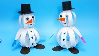 How to make paper snowman DIY christmas