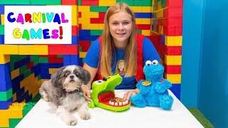 Assistant and her dog Waggles have a Play Doh Box Fort Carnival