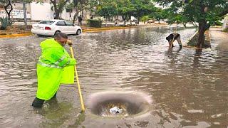 Rising Above! How Unclogging Street Drains Clears Bad Floods After Heavy Rain!