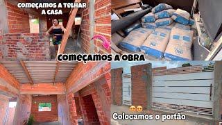 COMEÇAMOS A OBRA NA CASA/ CHEGOU OS MATERIAIS, muro e telhado 