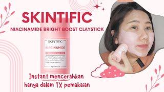 NEW ! SKINTIFIC NIACINAMIDE BRIGHT BOOST CLAYSTICK - 2 IN 1 INSTANT EFFECT