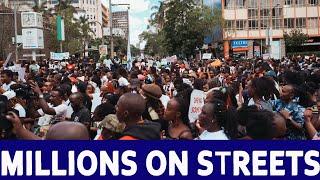 Ruto in Total fear  as Millions Storm Nairobi chanting Zakayo Must Go.
