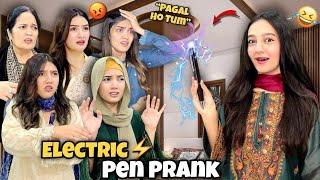 shocking Prank on My Family with Electric Pen️|Hira ki Halat Kharab Hogai | Sistrology