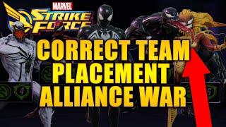 Correct Team Placement for Symbiotes - Alliance War Attacks - MARVEL Strike Force - MSF