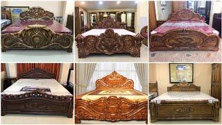 Traditional Teak Wood Bed Design | Double King & Queen Size Bed With Storage |Master Bedroom Pakage.