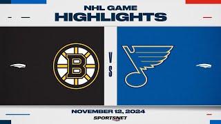 NHL Highlights | Bruins vs. Blues - November 12, 2024