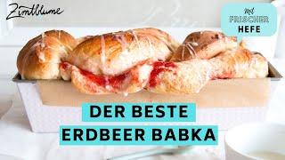 Rezept für den besten Erdbeer Babka mit frischer Hefe