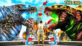 GTA 5 | GODZILLA ATTACKED SHINCHAN and FRANKLIN DORAEMON in GTA 5