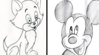 How to Draw Cartoon/ Step by Step Easy Pencil drawing - Cartoon Pencil Drawing Tutorial for Kids