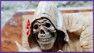 Diamond Ace emerging skull of Ace/wood carving