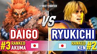 SF6  DAIGO (#3 Ranked Akuma) vs RYUKICHI (#2 Ranked Ken) & SASORI (Ken)  SF6 High Level Gameplay