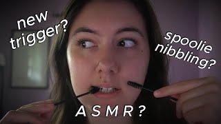 ASMR Trying Spoolie Nibbling for the FIRST TIME  (wet mouth sounds, ear to ear, satisfying sounds)