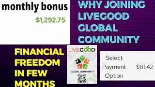THE GOOD WAY TO MAKE PASSIVE INCOME IN LIVEGOOD COMPANY IS BY JOINING LIVEGOOD GLOBAL COMMUNITY.