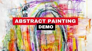 Mixed Media Abstract Painting Demo on Sketchbook Paper