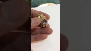 Etruscan Revival Gold Amethyst Antique Pendant For Sale