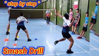 " Step by Step " SMASH Drill  Badminton Smash Training  Badminton Tips & Tricks