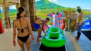 Thrilling Ride on the Master Blaster Water Slide at Andamanda Phuket 