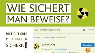 Screenshot - wie sichert man Beweise? Bildschirm mit atomshot sichern