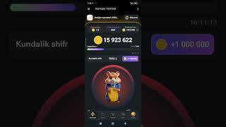 Hamster kombat 1.000.000 bonus olamiz 9.06. yangi kodi  Telegram kanalga obuna boling 