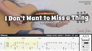 I Don’t Want to Miss a Thing - Aerosmith | Fingerstyle Guitar | TAB + Chords + Lyrics