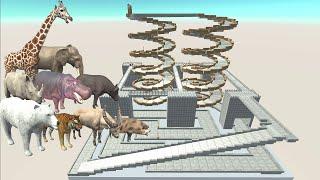 Animal speed race. Bridge and spiral fusion course! | Animal Revolt Battle Simulator