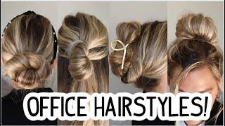 QUICK HAIRSTYLES FOR WORK WHEN YOU'RE RUNNING LATE! Medium & Long Hairstyles