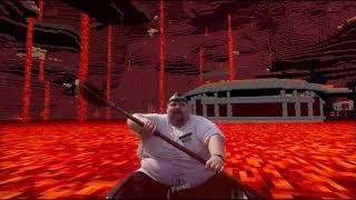 Fat guy in a canoe sings Moana in the Nether Meme