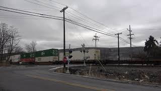 Intermodal at track speed in Tipton Pa 4K