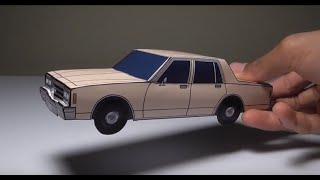 JCARWIL PAPERCRAFT 1985 Chevy Impala 9C1 (Building Paper Model Car)