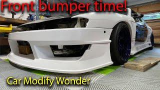 Front bumper mounted up! | Car Modify Wonder Glare 30mm | 240sx s14 rb25det