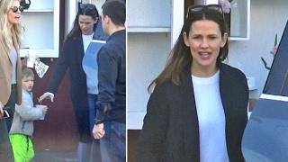 Samuel Affleck Sports Neon Green Pants At Breakfast With Mommy Jennifer Garner