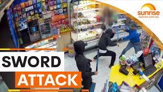 Ezy Mart worker attacked by teens wielding swords | Sunrise