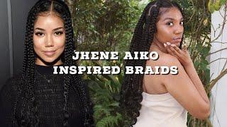 Jhene aiko inspired braids : large knotless with curly ends