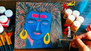 How to paint lord shiva(SIMPLE)/lord Shiva drawing easy/Shiva/Chitra/simple painting for beginners