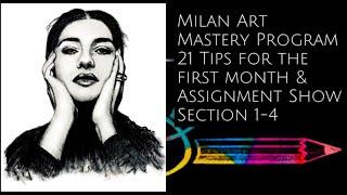 Milan Art Institute Mastery Program Part 1, 1st month experience, review and 21 tips for Section 1-4