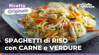 SPAGHETTI di RISO con CARNE e VERDURE: un grande classico della cucina cinese! Da provare subito! 