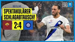 Wildes Hin und Her bei sintflutartigem Regen: AS Rom - Inter Mailand 2:4 | Serie A | DAZN Highlights