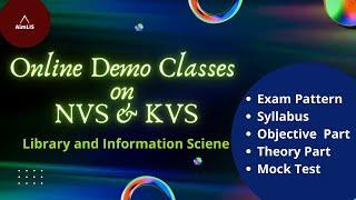 Online Demo class on NVS KVS | Library and Information Science Coaching |NET NVS KVS Competitive xm