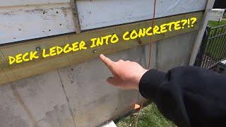 Building a Deck and Pergola - Attaching the Ledger Board to a Concrete Foundation