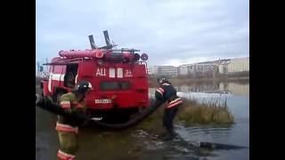 Отработка норматива "Установка автоцистерны на водоем"