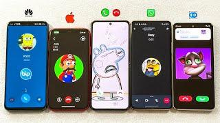 Huawei NY90 + iPhone 11 + Z Flip 4 + Realme 12 Pro + Nokia X30 Bip, Threema, WhatsApp, Twinme