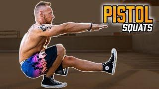 PISTOL SQUATS lernen (Technik Tutorial) | Progression für richtige Ausführung | Einbeinige Kniebeuge