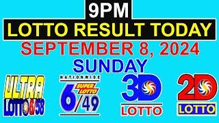 Lotto Result Today 9pm September 8 2024 (PCSO)