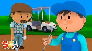 Garry's Golf Cart Is Covered In Sand | Carl's Car Wash | Cartoons For Kids