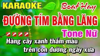 Karaoke Đường Tím Bằng Lăng (Beat Hay) Tone Nữ Nhạc Sống | Hoài Phong Organ